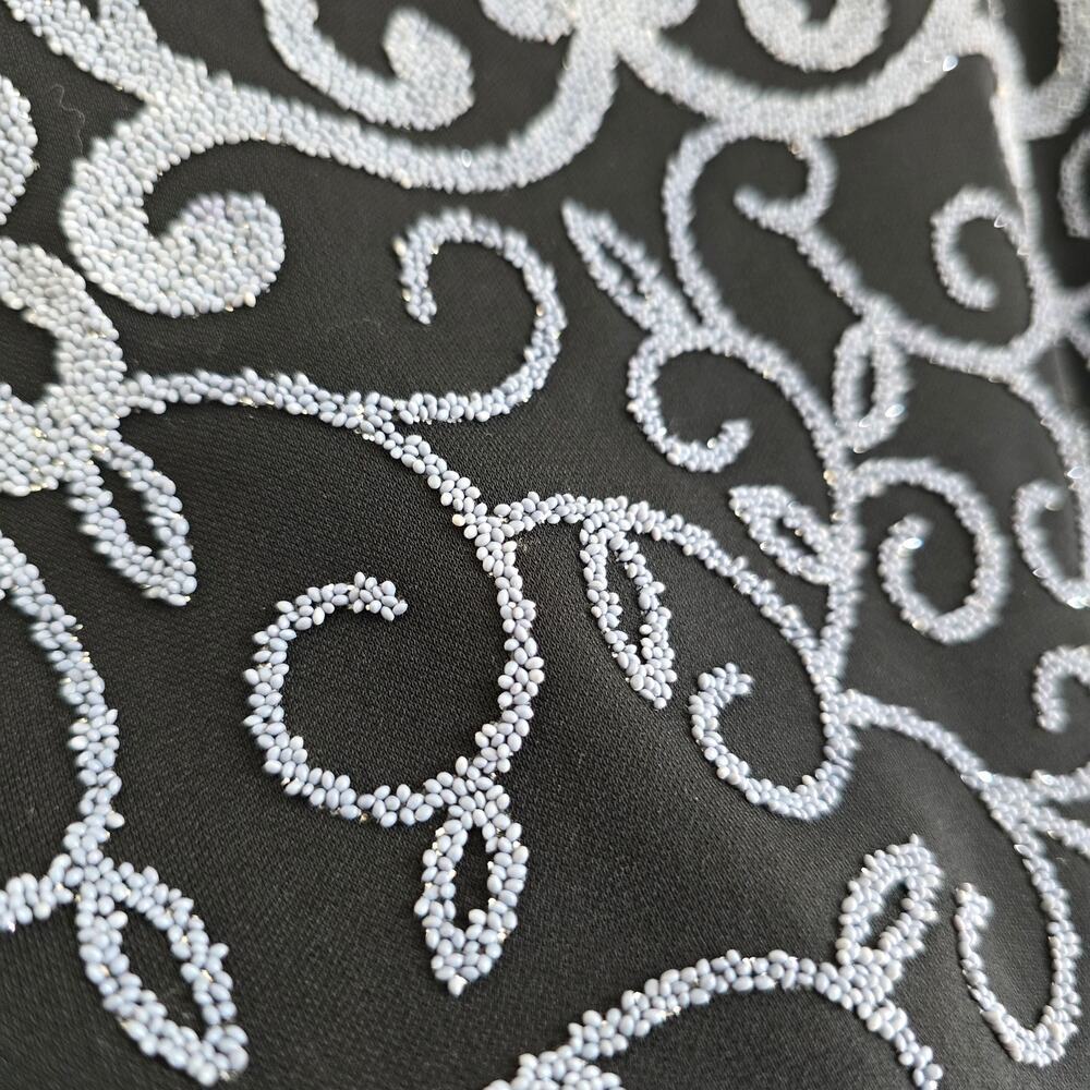 Vintage Roberta Y2K Beaded Black Midi Slip Dress Gown Size S Formal Whimsigoth - Picture 3 of 7